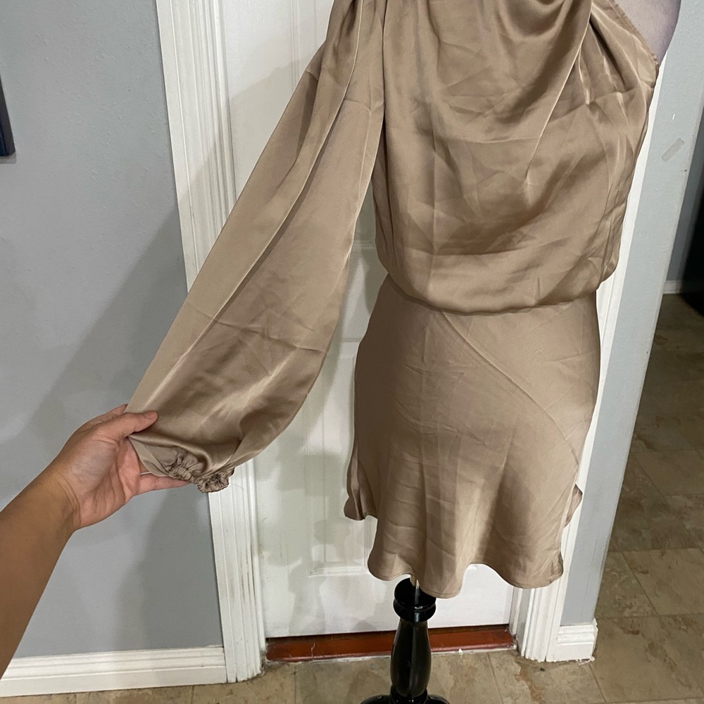 New Women Small Satin ONE SHOULDER COCKTAIL MINI DRESS - Picture 7 of 9